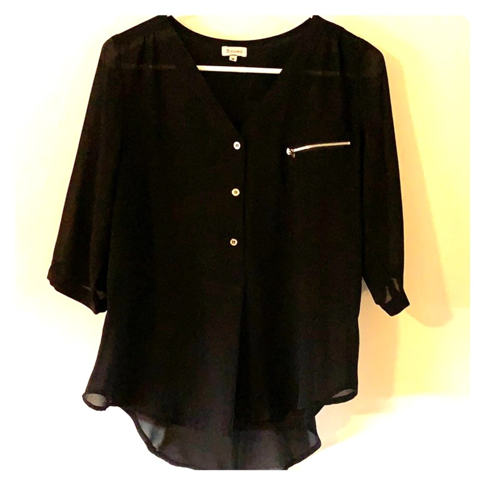 Sheer black blouse